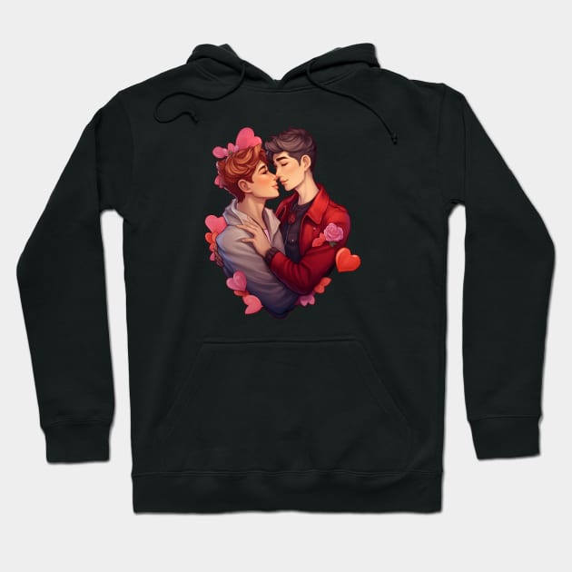 Valentines day Gay couple Hoodie by beangeerie